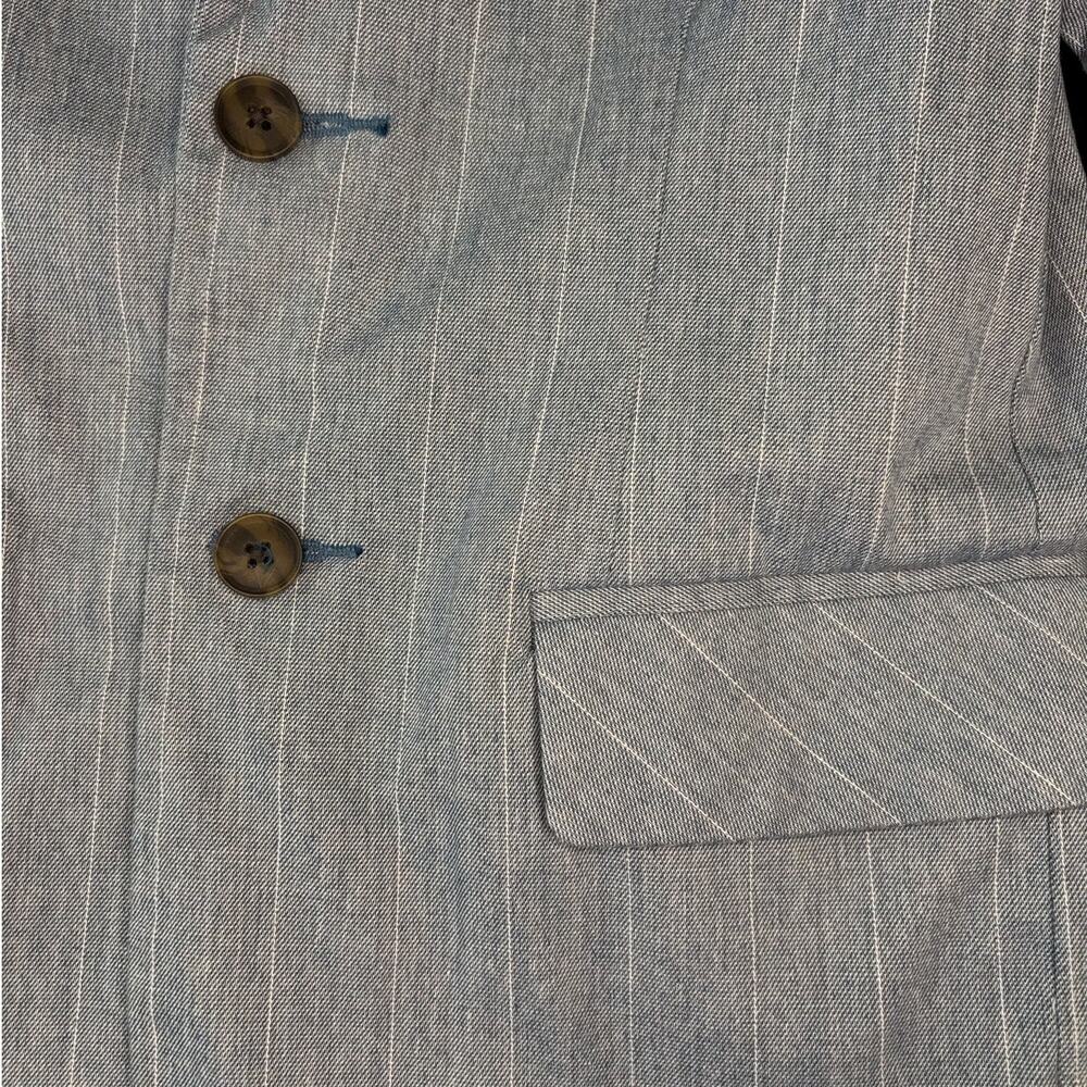 Boys Blue Pinstripe Suit Jacket Blazer by Cat & Jack Size 7 Dressy Casual - Picture 7 of 7